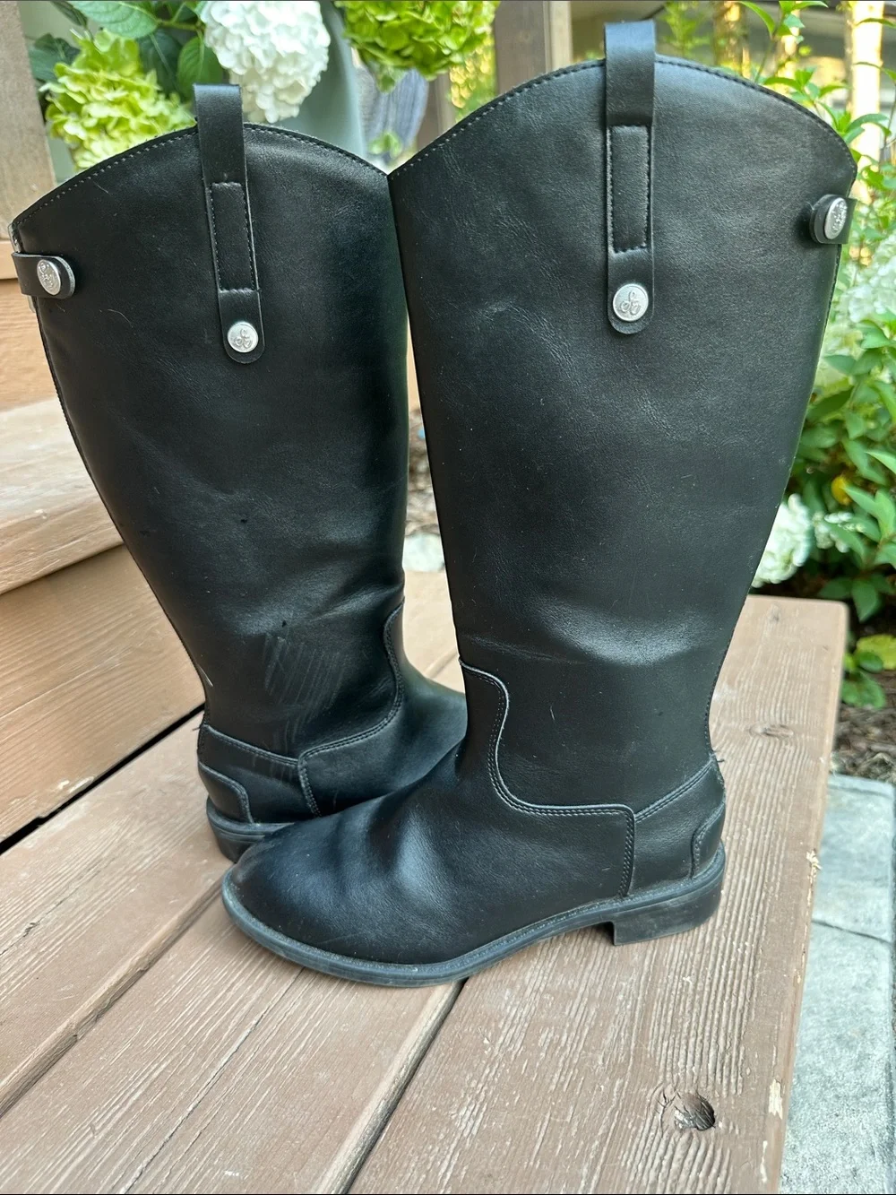 Sam Edelman Black Kids Tall Leather Boots